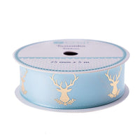 Satin-Dekoband 25 mm x 5 m | Frosty Mint - Hirsch | ARTMIE