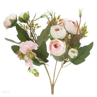 Blumenstrauß aus künstlichen Kamelien Pulver rosa 29 cm | ARTMIE
