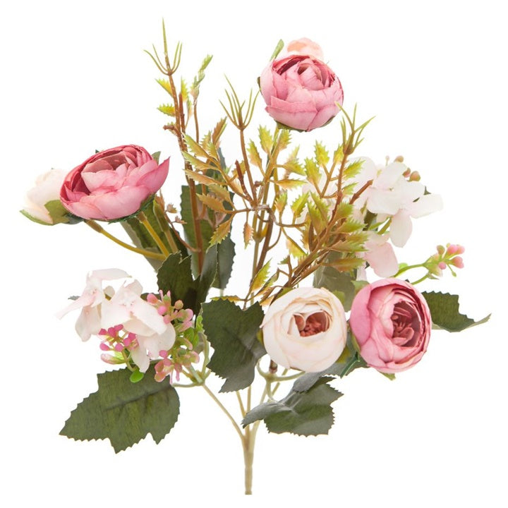 Blumenstrauß aus künstlichen Kamelien rosa 29 cm | ARTMIE
