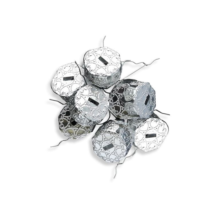 Silberne Metall-Ösen für Kugeln | 18mm 10 Stück | ARTMIE