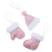 Hängende Weihnachtsdekoration mit Fell | Rosa | ARTMIE