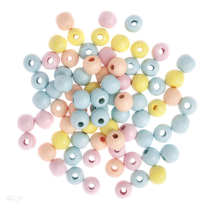 Bunte Holzperlen 12 mm - 40 g | ARTMIE