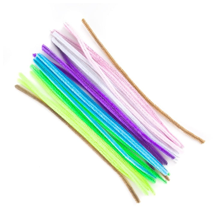 Pastellfarbene Fuzzy-Drahtstiele - 30 cm x 8 mm / 25 Stück | ARTMIE