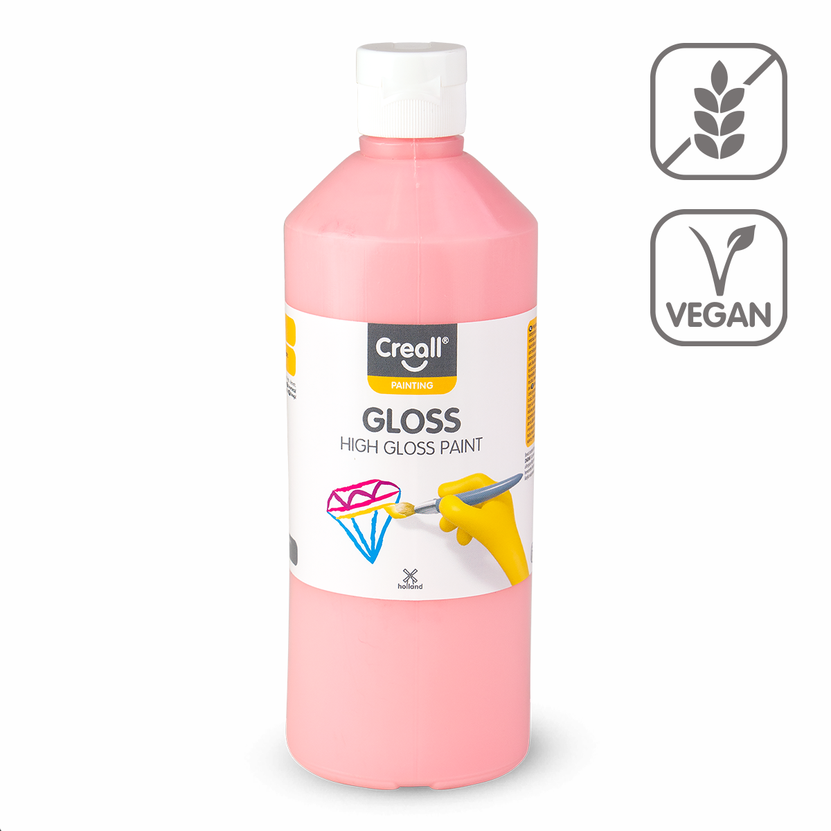 Glänzende Polyvinylfarbe Creall Gloss 500 ml – Rosa