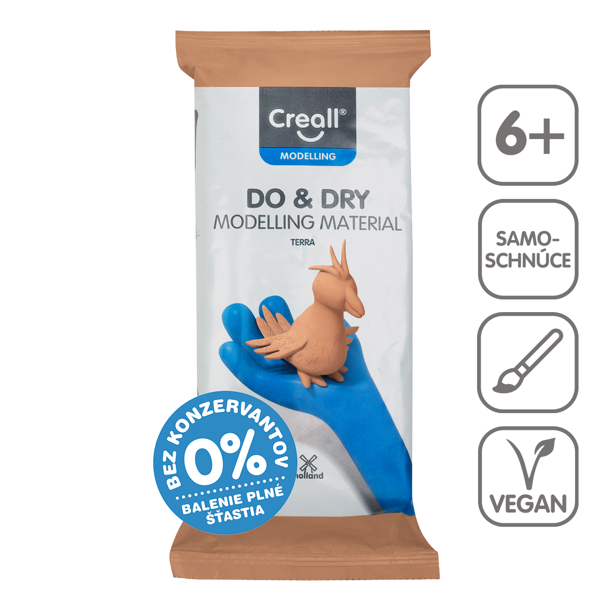 Lufthärtende Modelliermasse Creall Do&Dry hypoallergen 500 g – Terrakotta