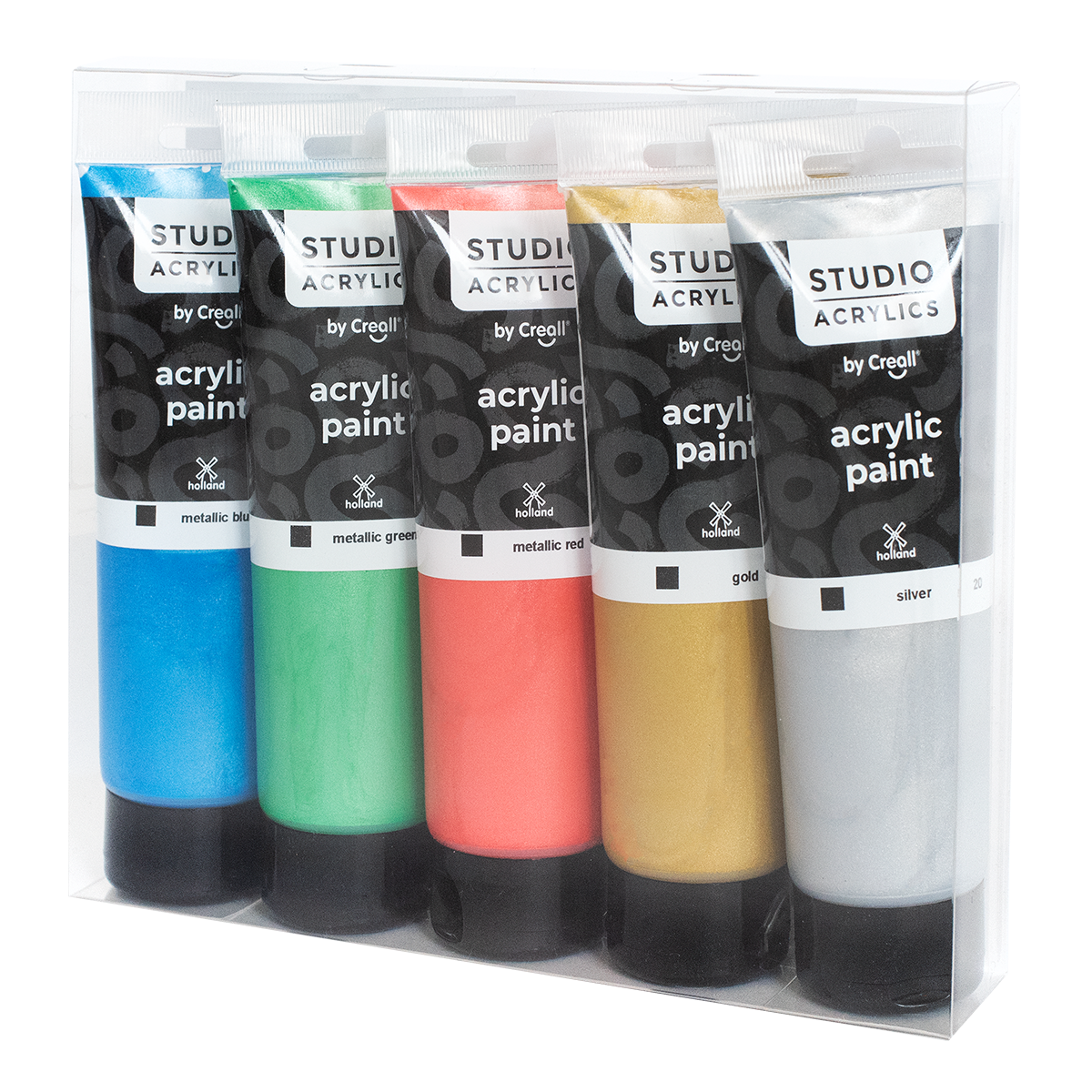 Creall Acrylfarben-Set Studio acrylics, 5 x 120 ml, Mix