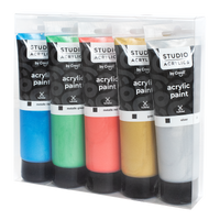Creall Acrylfarben-Set Studio acrylics, 5 x 120 ml, Mix