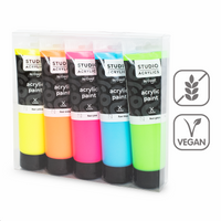 Creall Acrylfarben-Set Studio acrylics, 5 x 120 ml, Mix – fluoreszierend ×