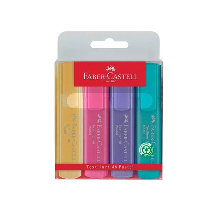 Faber-Castell 46 Pastellfarbige Textmarker - 4er-Set | ARTMIE