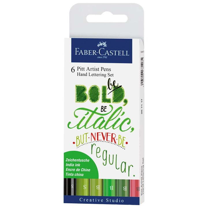 Faber-Castell Pitt Artist Pen - Hand Lettering Set (Grüntöne) | ARTMIE