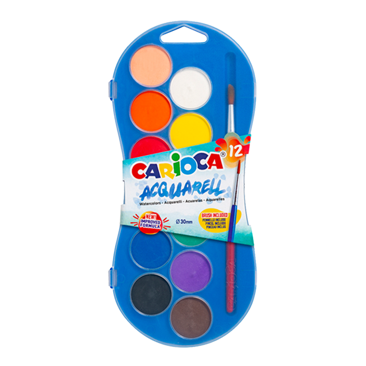 Carioca Wasserfarben – 12er-Set mit Pinsel