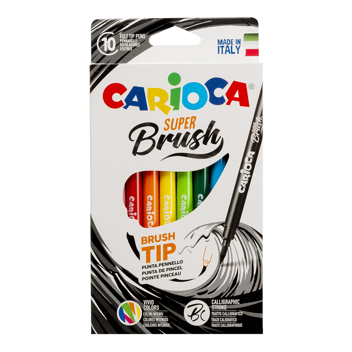 Carioca Brush Pinselstifte, 10er-Set, Farbmix