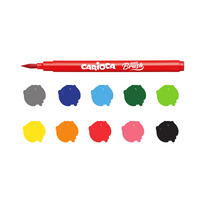 Carioca Brush Pinselstifte, 10er-Set, Farbmix