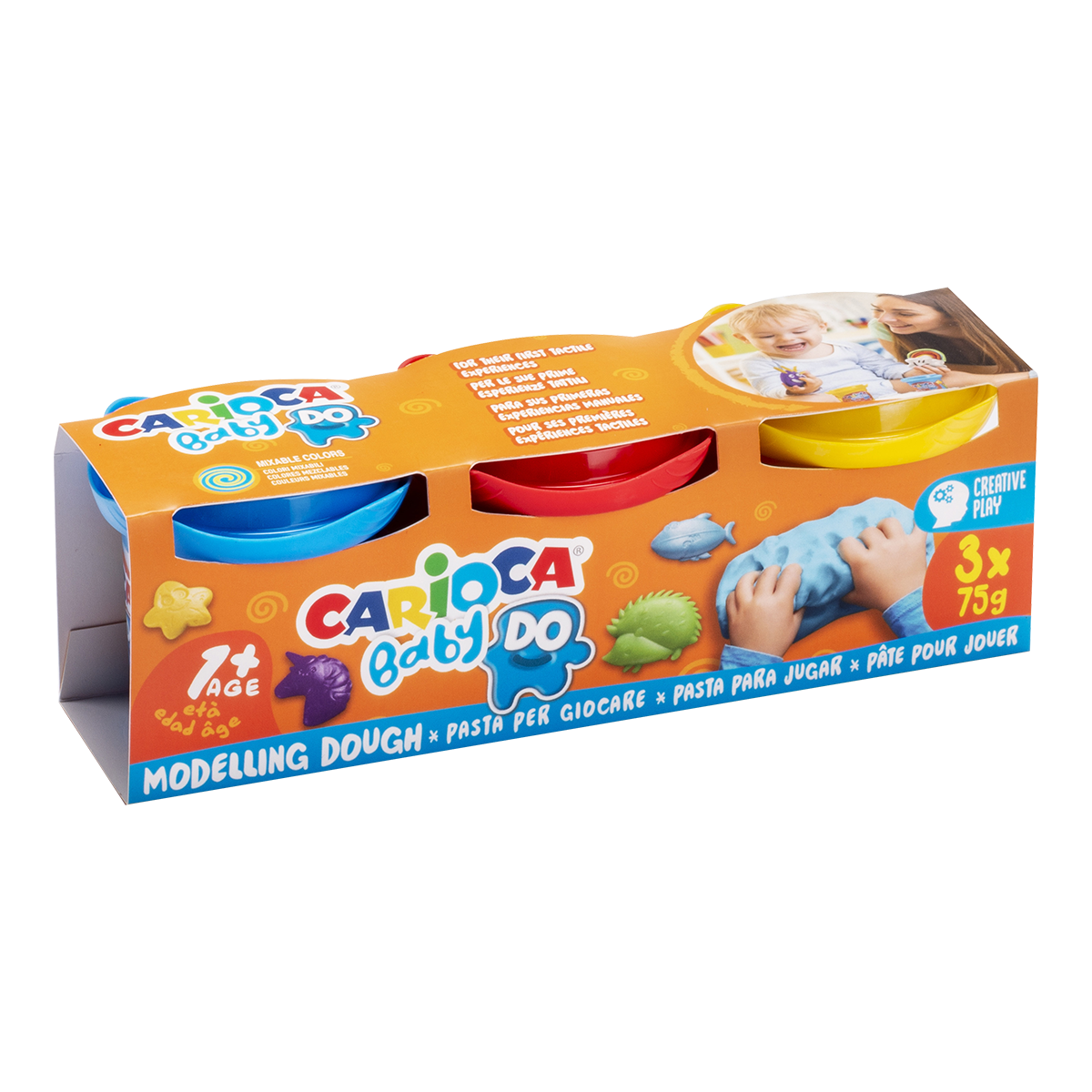 Carioca Baby Do 1+ Knetmasse, 3 × 75 g, Farbmix