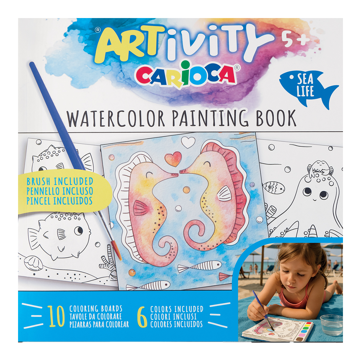 Carioca Malbuch mit Wasserfarben ARTivity – Meereslebewesen, 5+