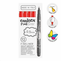 Fineliner Carioca Fineliner 0,5 mm – 12er-Set – Rot