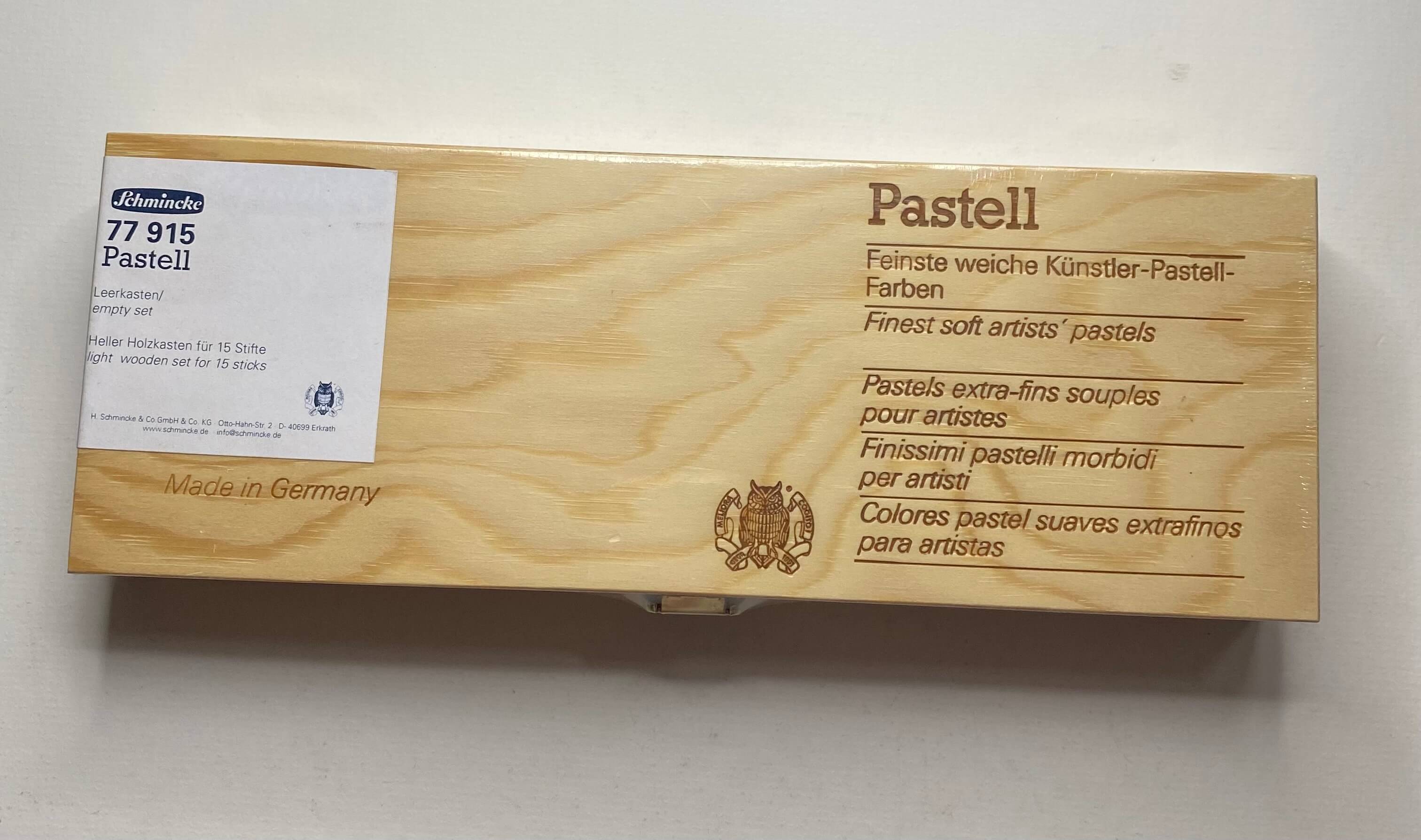 Schmincke Holzkasten für 15 Pastellkreiden