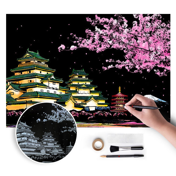 Japanischer Garten Scratch Art Kit | ARTMIE