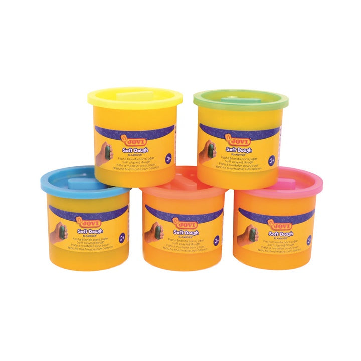 JOVI Knetmasse in Bechern BLANDIVER Neontöne 5 x 110 g | ARTMIE