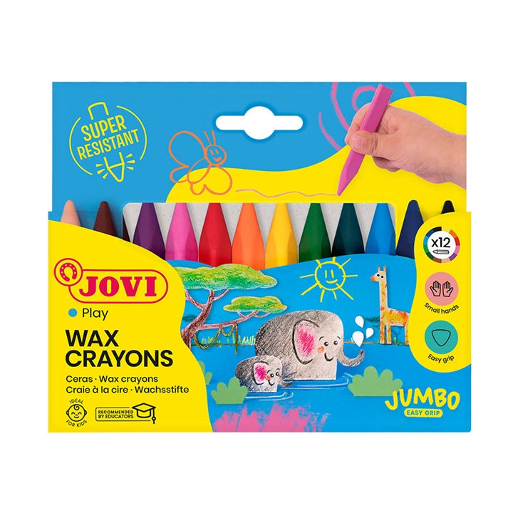 JOVICOLOR Triwax dreieckige Wachsmalstifte 12 Stück/ 82mm Durchmesser 11mm | ARTMIE