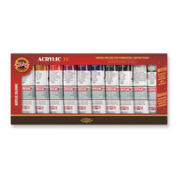 KOH-I-NOOR Acrylic 10 - Acrylfarben-Set mit Medium und Verdünner | ARTMIE