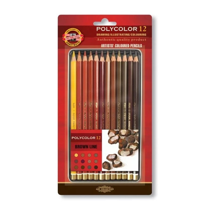 KOH-I-NOOR Polycolor Bleistifte / Brauntöne, 12 Stück | ARTMIE