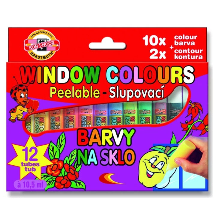 KOH-I-NOOR 12x10 ml Glas Abziehbare Farbe Set | ARTMIE
