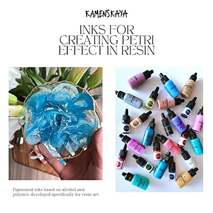 Mini-Set PETRI INKS KAMENSKAYA für Harz 13 x 5 ml – Detailansicht 2 | ARTMIE