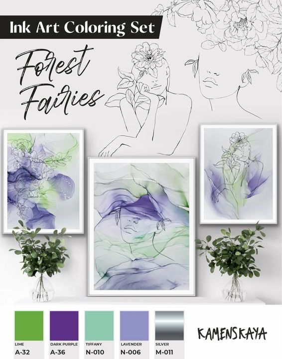 Tintenset KAMENSKAYA 'FOREST FAIRIES' – Detailansicht 3 | ARTMIE