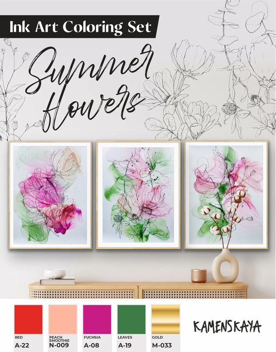 Tintenset KAMENSKAYA 'SUMMER FLOWERS' – Detailansicht 3 | ARTMIE