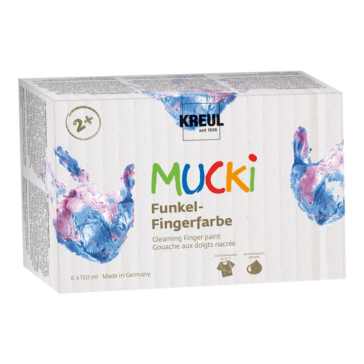 Leuchtende Kinderfingerfarben MUCKI / 6er Set à 150 ml | ARTMIE