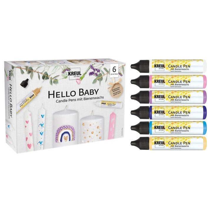 KREUL Kerzenstift Set 6 x 25 ml Hello Baby | ARTMIE