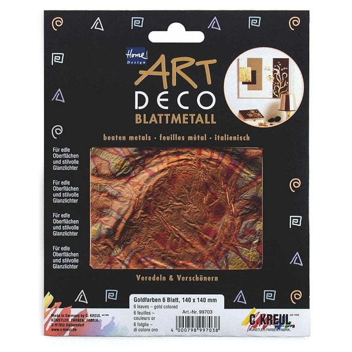 KREUL Rot-Gold Dekofolie Blumen 140 x 140 mm 6 Stück | ARTMIE