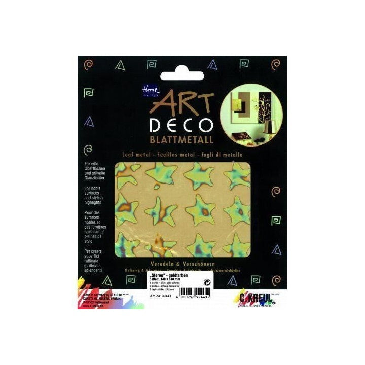 KREUL Golddekorfolie Sterne 140 x 140 mm 6 Stück | ARTMIE