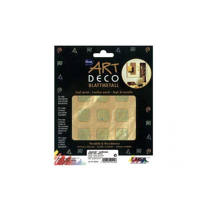 KREUL Golddekorfolie Quadrate 140 x 140 mm 6 Stück | ARTMIE
