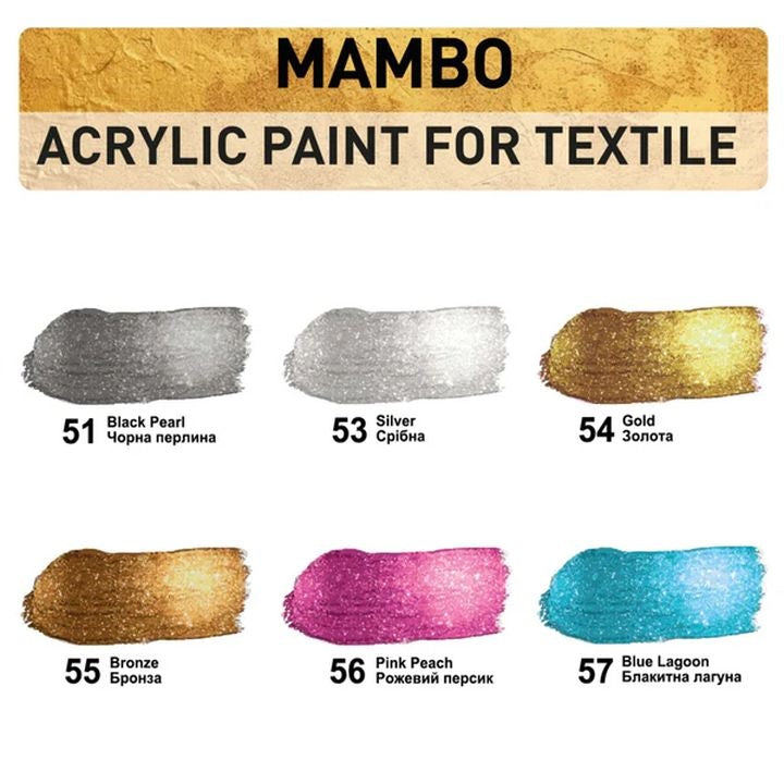 MAMBO Metallic-Farbset für Textilien und Leder – Detailansicht 2 | ARTMIE
