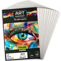 Leinwand Textur Papier Block A4 10 Blatt 280g/m2 | ARTMIE