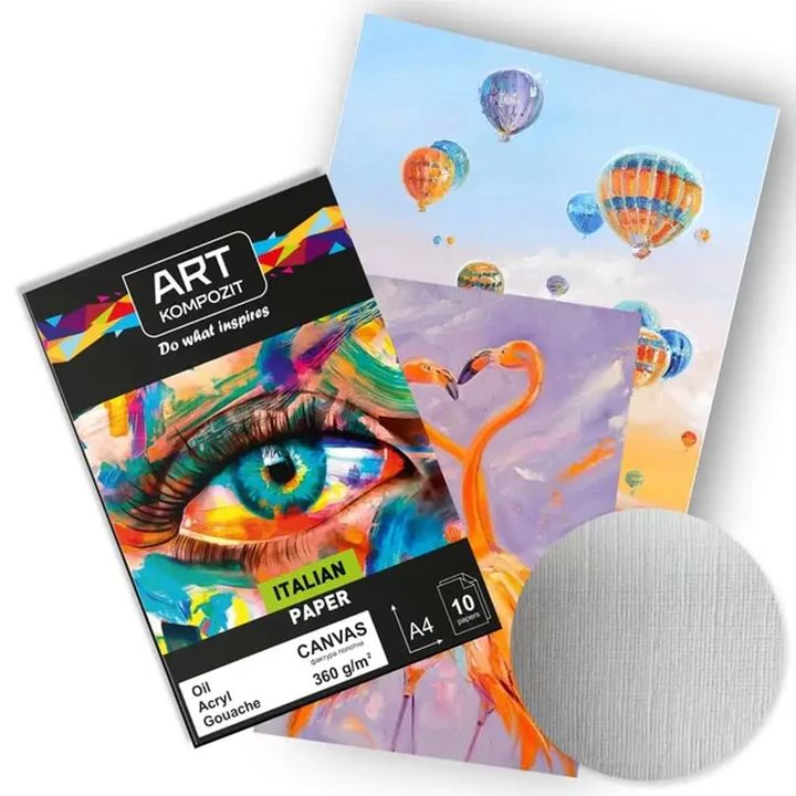 Kunst Kompozit Leinwand strukturiertes Papier Block A4 10 Blätter 360g/m2 | ARTMIE