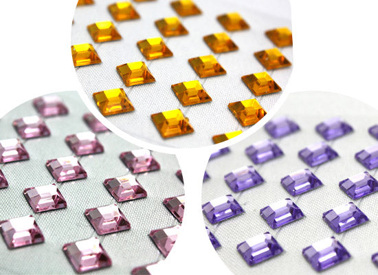 Selbstklebende Kristalle - Quadrate (8mm) | verschiedene Farben | ARTMIE