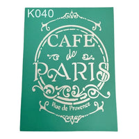 Selbstklebende Schablone Cafe de Paris 20 x 15 cm | ARTMIE