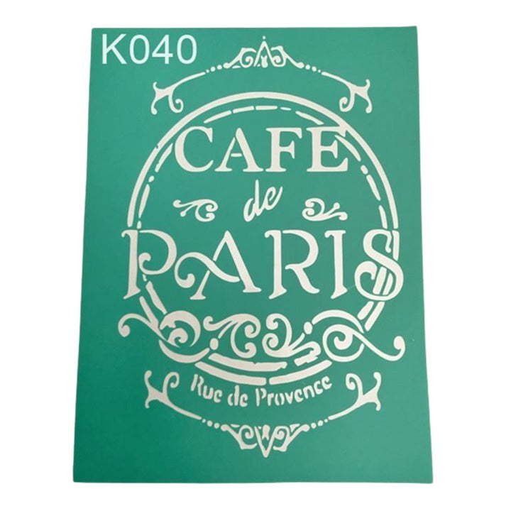 Selbstklebende Schablone Cafe de Paris 20 x 15 cm | ARTMIE