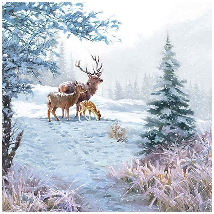 Servietten für Decoupage Deer Family - 1 Stück | ARTMIE