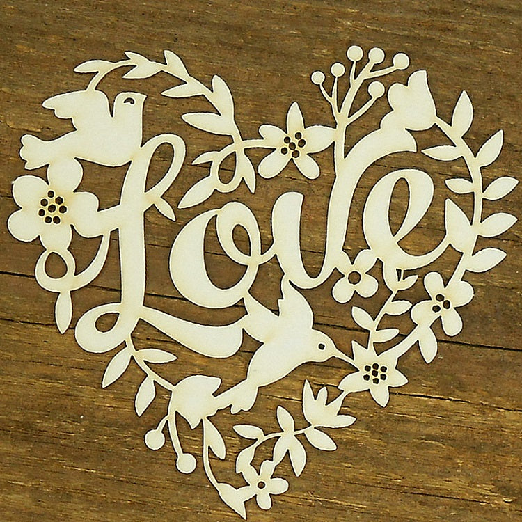 Dekoratives Herz aus Holz Love - Ornament | ARTMIE
