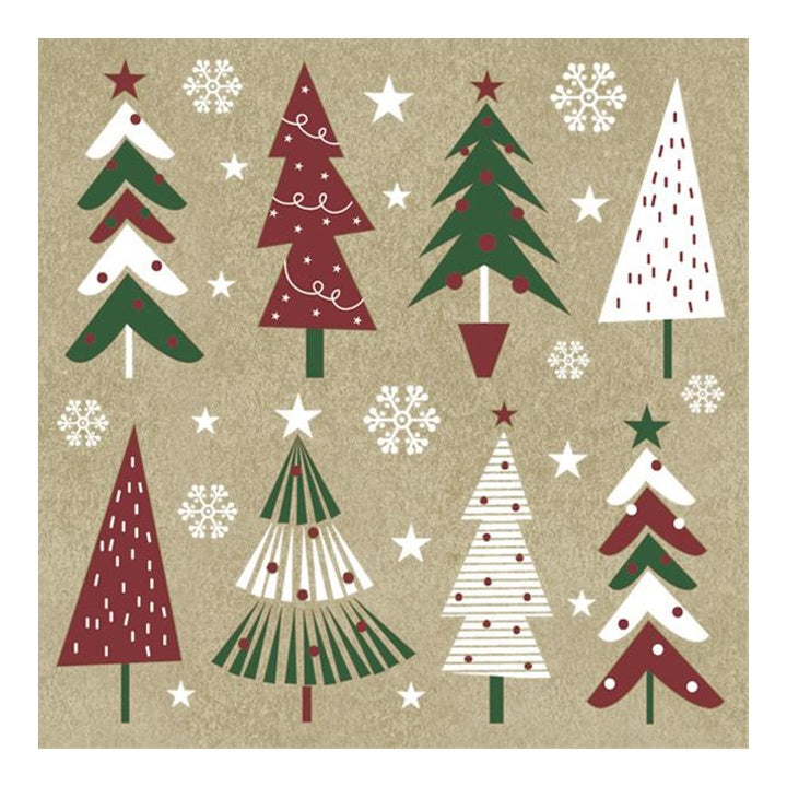Weihnachtsbäume Decoupage-Servietten - 1 Stück | ARTMIE