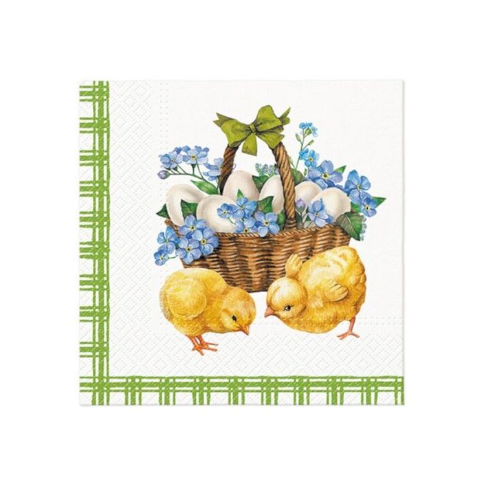 Decoupage-Servietten - Chicks with basket  - 1Stück | ARTMIE