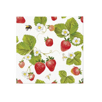 Decoupage-Servietten - Strawberries with Bees  - 1Stück | ARTMIE