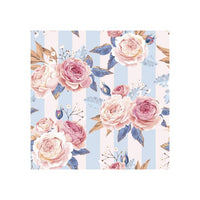 Decoupage-Servietten - Pink Roses on Blue Stripes  - 1Stück | ARTMIE