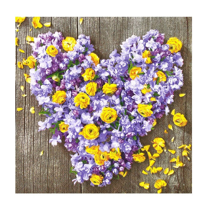 Servietten in Herzform mit Blumen-Decoupage | ARTMIE