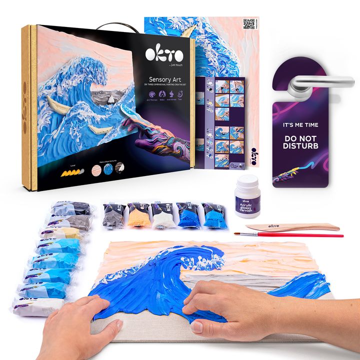 OKTO Kreatives 3D-Set "Wellen in Kanawaga" 30 x 40 cm – Detailansicht 2 | ARTMIE