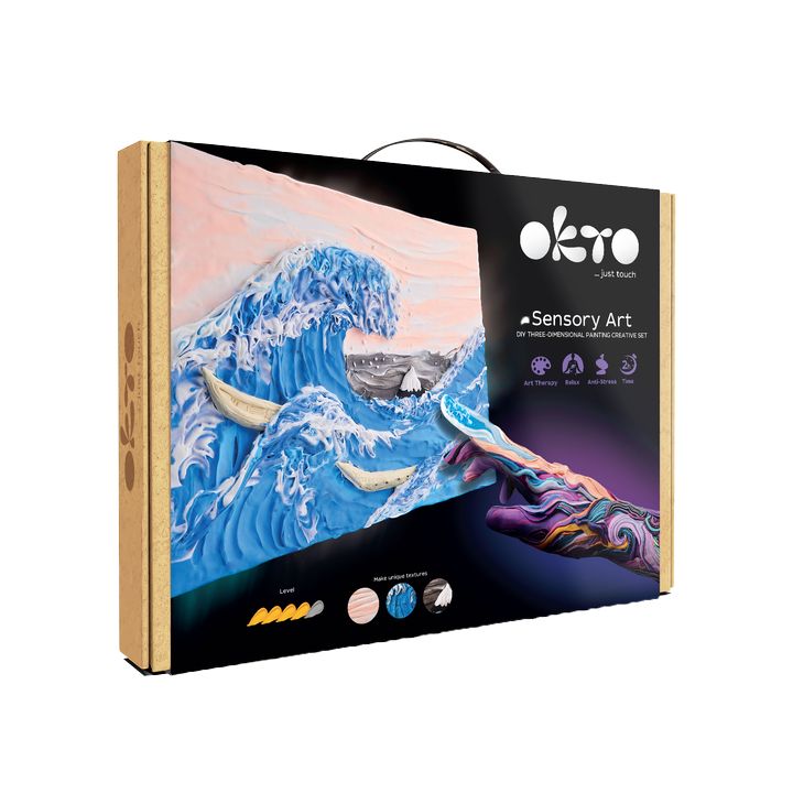 OKTO Kreatives 3D-Set "Wellen in Kanawaga" 30 x 40 cm | ARTMIE